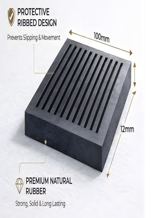 Aicon Anti Vibration Rubber Ribbed Pads, Premium and Long Lasting Quality (100mm x 100mm x 12mm Thickness, 4) - Image 2